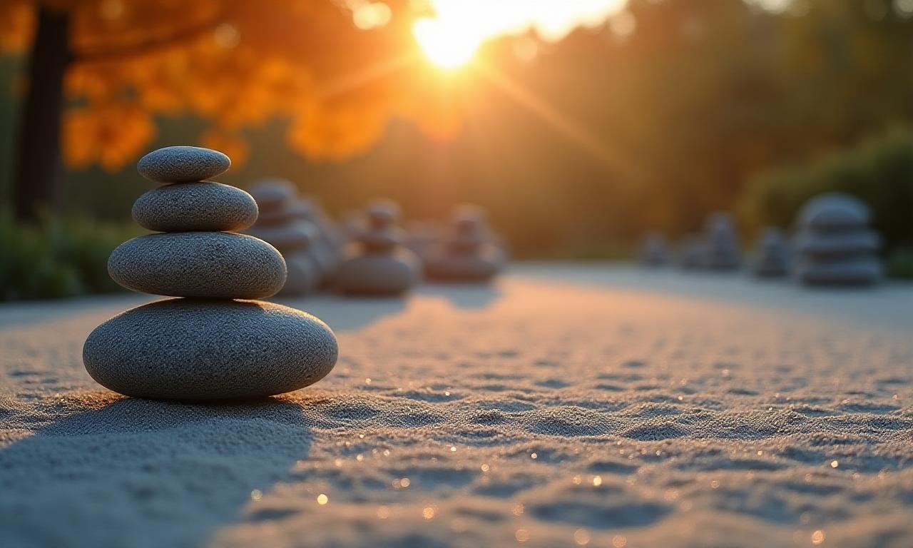 静かな禅の庭の風景