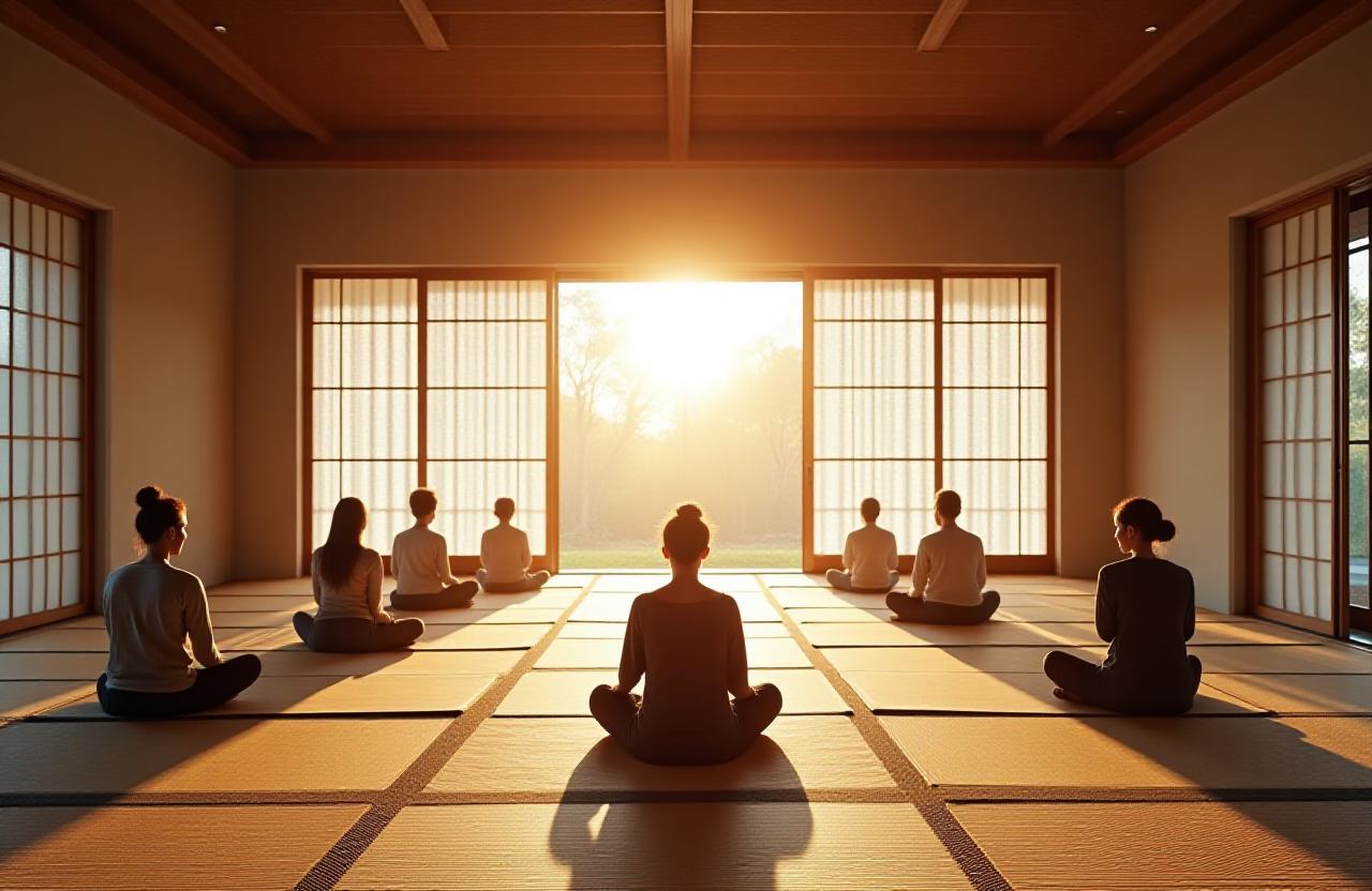 静かな和室での瞑想風景